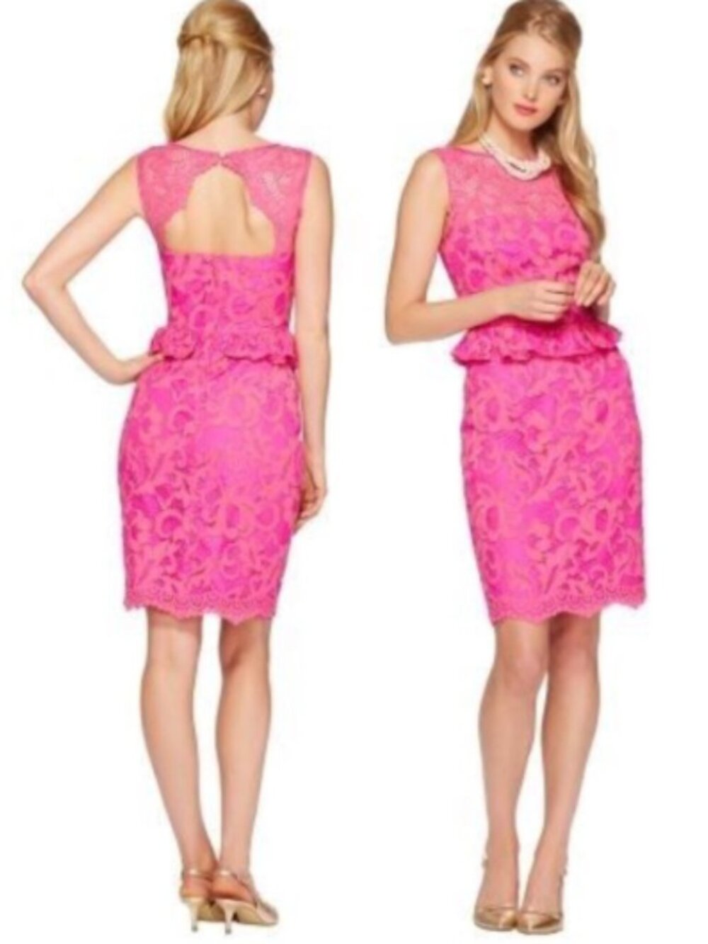 Lilly Pulitzer Mambo Pink Kiri Peplum Dress 6 - Picture 11 of 11